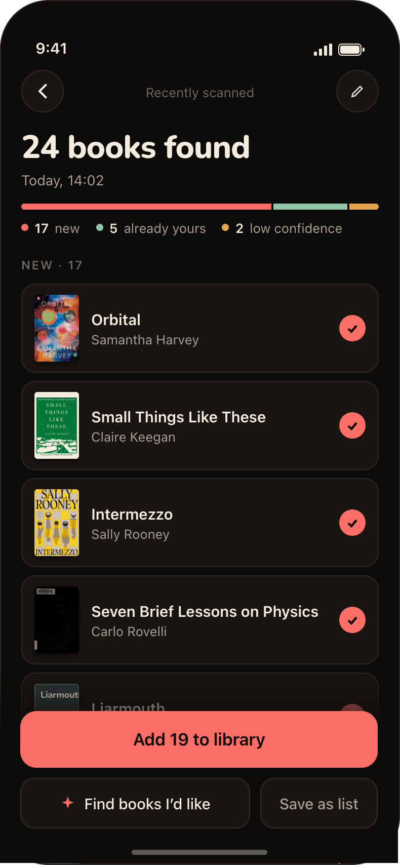 Book Snapper showing 24 books found from one photo